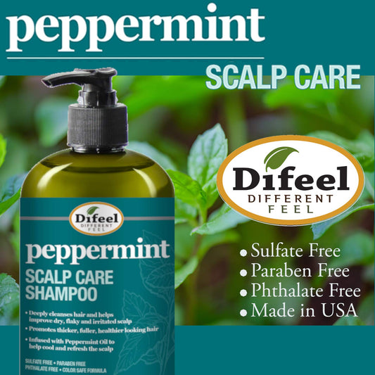 Difeel Peppermint Scalp Care Shampoo 12 Oz And Scalp Care Hair Mask 12 Oz 2-Pc Set