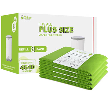 Refills Compatible With Dekor Plus Diaper Pail | 8 Pack | Disposable Diaper Pail Refill | Extra Thickness | Diaper Trash Bags | Cherry Blossom Scented | Holds Up To 4640 Diapers