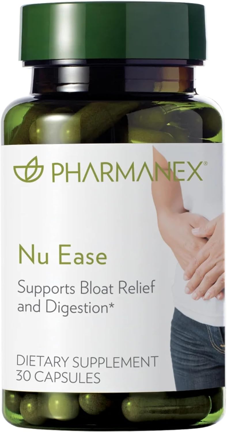 Nu Skin - Nu Ease Digestive Supplement | Bloating Relief, Dietary Supplement | Natural Plant Extracts, Non-Laxative | Antioxidant Supplement, Gut Support | Supplement for Women (30 Capsules)