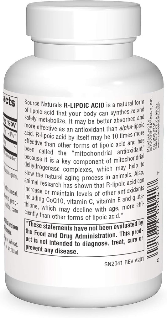 Source Naturals R-Lipoic Acid 100mg, 120 Tablets