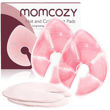 Momcozy Larger Breast Therapy Packs, Hot And Cold Breast Pads With 2 Soft Covers, Breastfeeding Essentials For Relieve Clogged Ducts, Nipple Pain, Engorgement, 2 Pack