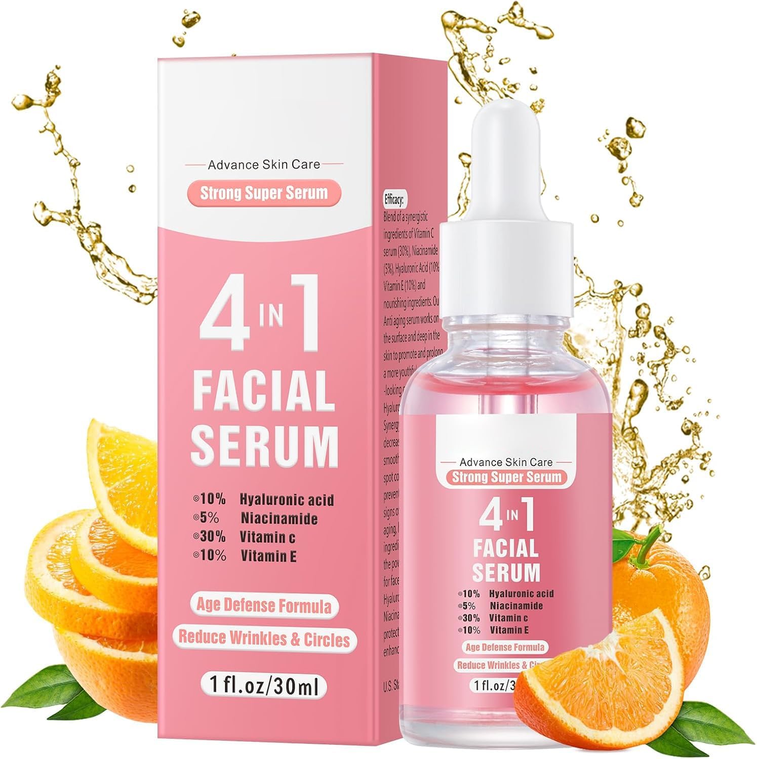 Vitamin C Serum, Christmas Gifts For Women, Christmas Gifts For Mom, Anti Aging Facial Serum With Vitamin C, Hyaluronic Acid, Even Skin Tone, Eye Area, Fine Lines & Wrinkles, 30Ml