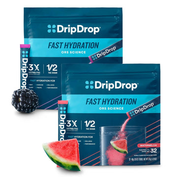 Dripdrop Hydration - Electrolyte Powder Packets - Watermelon & Berry - 64 Count