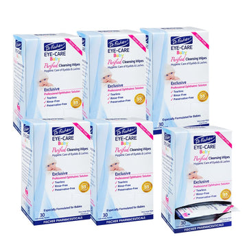 Purified, Non Irritating, Tear Free, Hypoallergenic & Sensitive Approved Baby Eyelid Wipes By Dr. Fischer – Pre-Moistened, Rinse Free And Pediatrician Recommended (6)