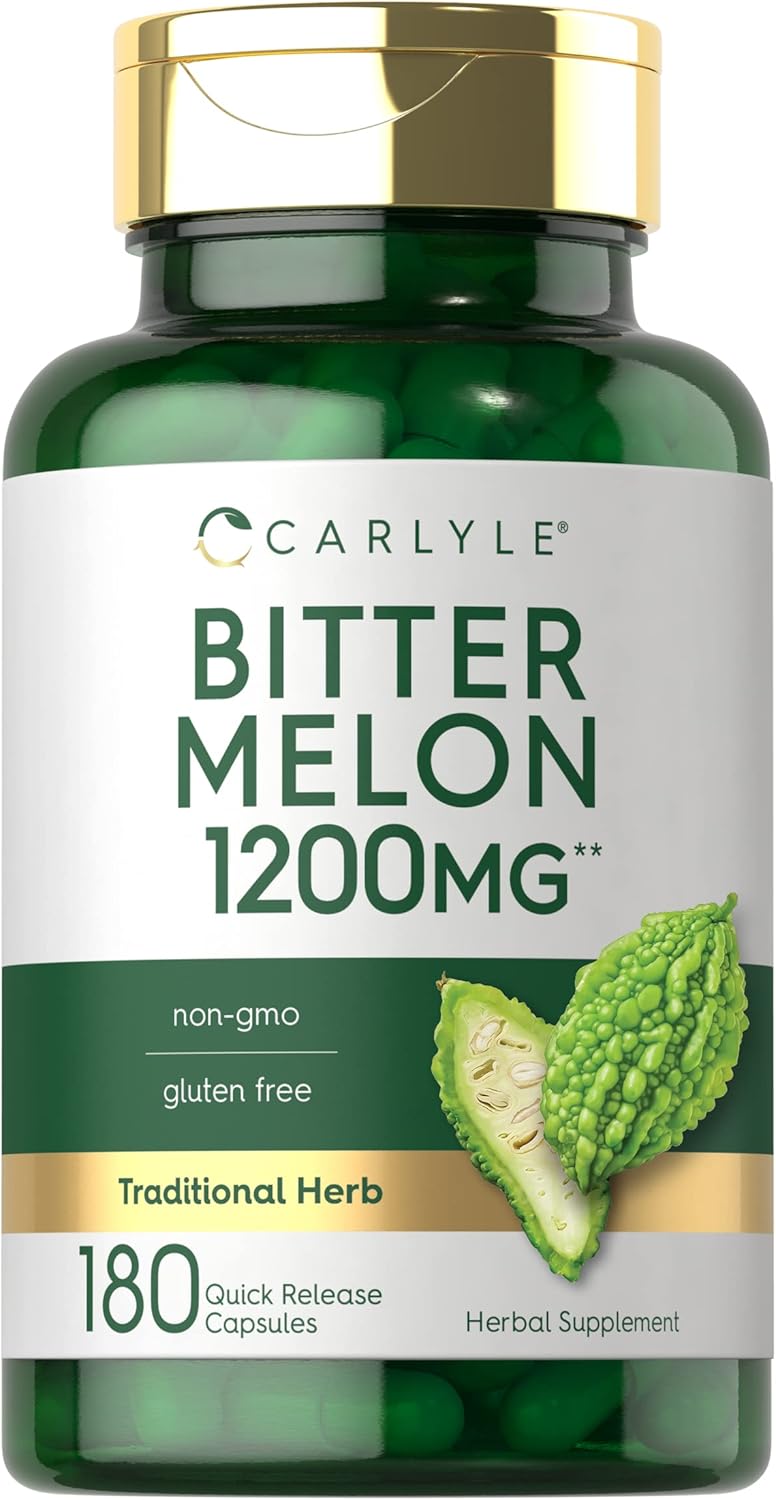 Carlyle Bitter Melon Capsules 1200 Mg | 180 Count | Non-Gmo & Gluten Free Extract | Complex Supplement