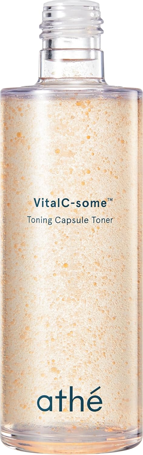 Athe Vital C-Some Toning Capsule Toner, Vegan Vitamin C Essence For Face With Hyaluronic Acid & Ceramide, Vitality & Moisturizing For Dry & Dull Skin, Improves Tone & Textures, 4.39 Fl.Oz