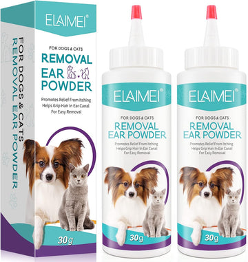 Dog Ear Cleaner - Removal Ear Powder for Pets,Dog Ear Infection Treatment,Supports Infection Prone Ears, Ear Odor in Pets (2PC Ear Powder)