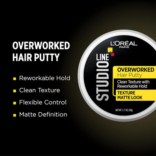 L'Oreal Paris Studio Line Overworked Hair Putty, 1.7 Oz