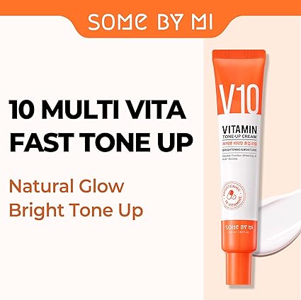 SOME BY MI V10 Vitamin Tone-Up Cream, Brightening & Moisture, 1.69 fl oz (50 ml), Vitamin Tree Fruit Extracts, Revitalization Effect, Strengthen Barrier