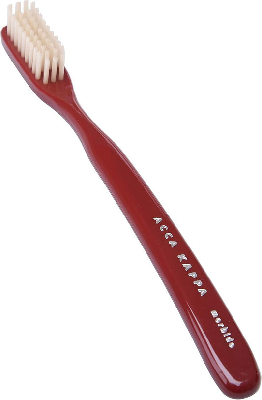 Acca Kappa Vintage White Toothbrush Hard Nylon Bristles Retro-Style Ergonomic Handle