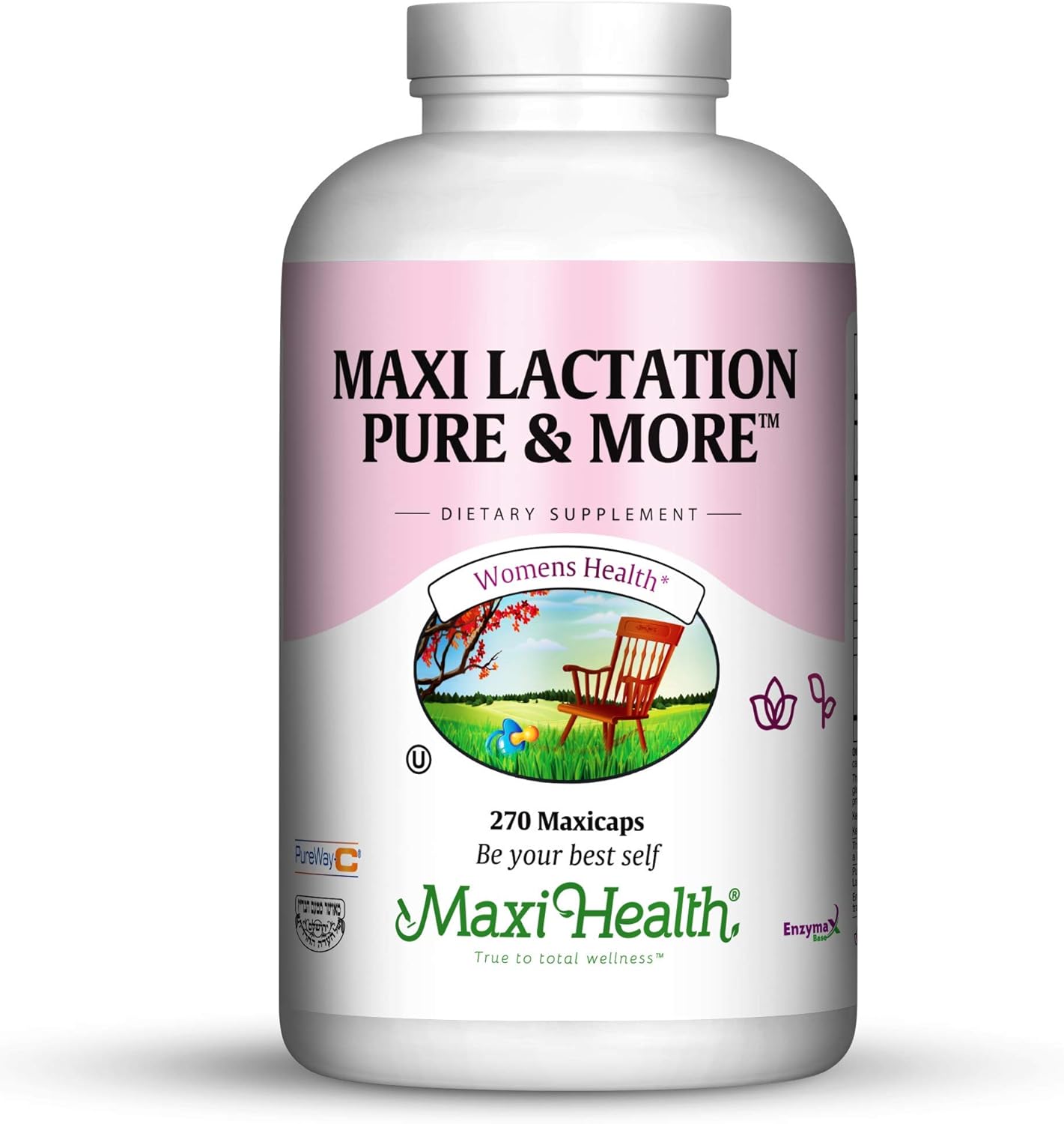 Maxi Health Lactation Pure & More - Mom'S Favorite - Nursing Support - 270 Capsules - Kosher (Lpm)