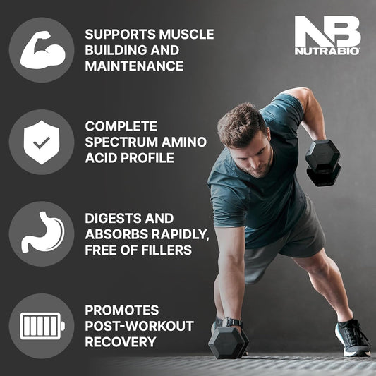 Nutrabio Classic Whey Protein Powder- Full-Spectrum Amino Acid Profile - No Fillers, Artificial Colors, Preservatives - Low Glycemic Index - Chocolate Milkshake, 5 Pounds