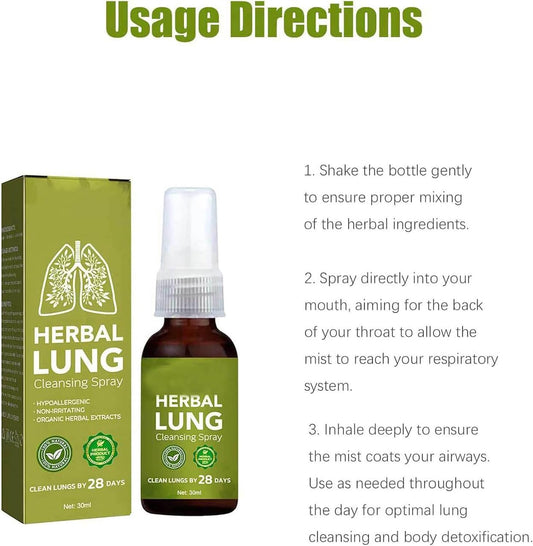 Gfouk Breathdetox Herbal Lung Cleansing Spray,Herbal Lung Cleanse Spray,Breath Detox Herbal Lung Cleansing Spray,Cleanse & Respiratory (4PCS)