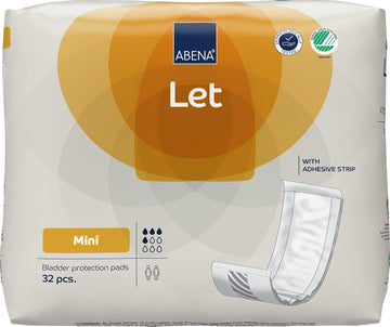 ABENA Let Mini Incontinence Pads for Women and Men | Pack of 32 | These Absorbents Pads can be Used as Sanitary Pads for a Heavy Flow but are mainly Used as Incontinence Pads for Men and Women