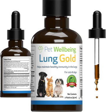 Pet Wellbeing - Lung Gold For Cats - Natural Breathing Support For Felines - 2Oz (59Ml)