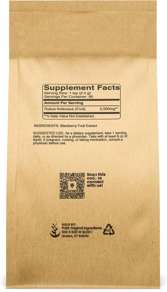 Pure Original Ingredients Blackberry Fruit Extract (8 Oz), 4:1 Powder, Fine Powder, Supplement & Additive