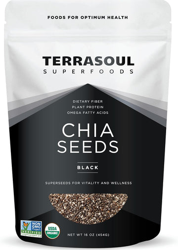 Terrasoul Superfoods Organic Black Chia Seeds - 16Oz