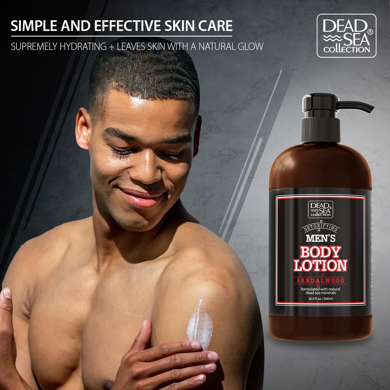 Dead Sea Collection Sandalwood Men'S Body Lotion - Maximum Hydration Nourishing Moisturizing Lotion For Men - 16.9 Fl Oz Bottle : Beauty & Personal Care