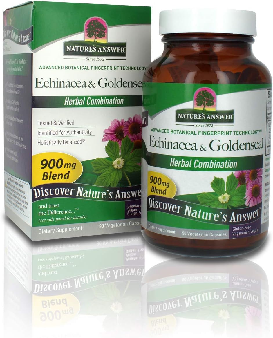 Nature'S Answer Echinacea & Goldenseal | Dietary Supplement | Supports A Healthy Immune System | Non-Gmo & Kosher Certified | Vegetarian/Vegan Capsules 90Ct