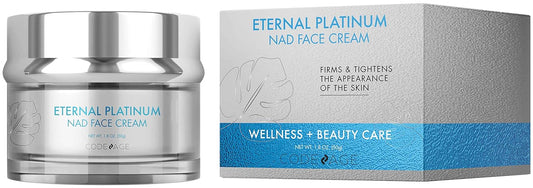 Eternal Platinum Nad Face Cream, Resveratrol, Collagen, Niacinamide Hyaluronic Acid, Vitamin C & E, Aloe Vera, Shea Butter, Skin Care Wrinkles Moisturizer Firming Tightening, Neck Facial Cream, 1.8 Oz