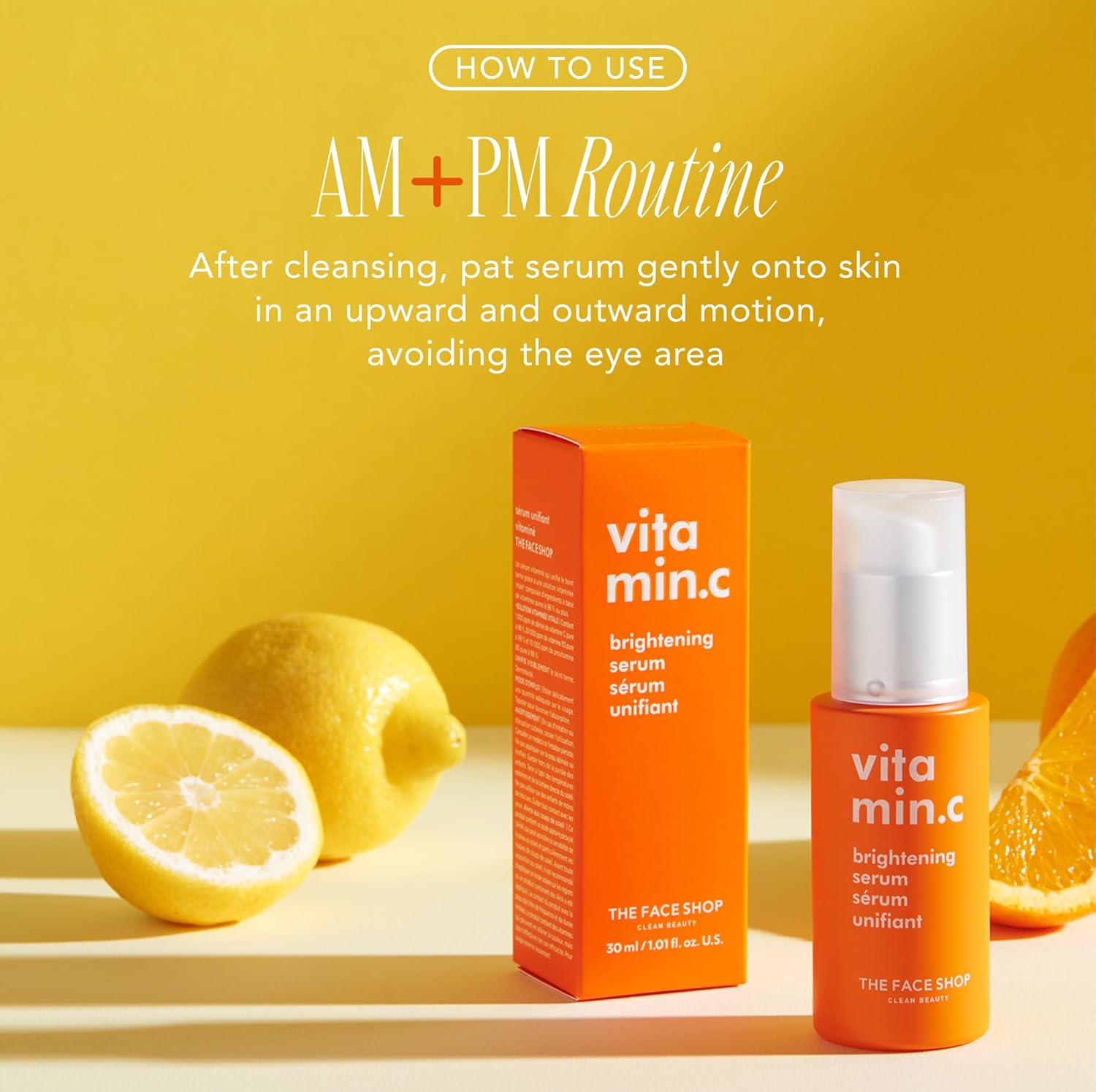 The Face Shop Vitamin C Skin Brightening Serum - Brighten Complexion, Fade Dark Spots, Improve Dull & Uneven Skin Tone - Vitamin C Face Serum, Hyaluronic Acid, Niacinamide Serum - Korean Skin Care : Beauty & Personal Care