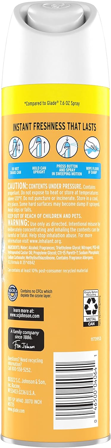 Glade Air Freshener Room Spray, Coastal Sunshine Citrus, 8.3 oz