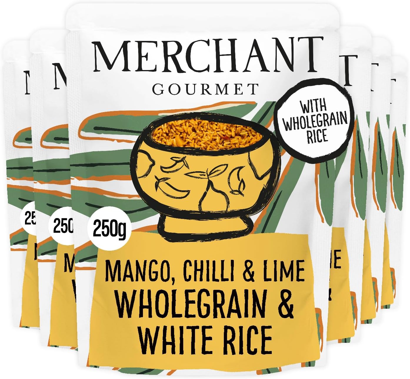 Merchant Gourmet Mango, Chilli & Lime Wholegrain Microwave Rice - Pack Of 6 X 250G Pouches