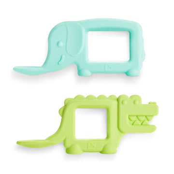 Munchkin® The Baby Toon™ Silicone Teether Spoon, 2 Pack, Elephant/Alligator (As Seen On Shark Tank)