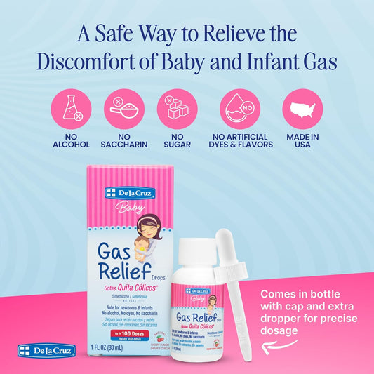 Gas Drops For Babies - Quita Cólicos Infant Gas Relief Drops With Simethicone - Safe Colic Drops For Newborns 1 Fl. Oz. (30 Ml)