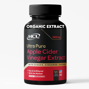 Organic Apple Cider Vinegar Capsules 1500 Mg Extract With The Mother - Extra Strength Raw Apple Cider Pills W Ginger Cayenne Cinnamon - Natural Detox Potent Digestion Cleansing System Acv Supplement