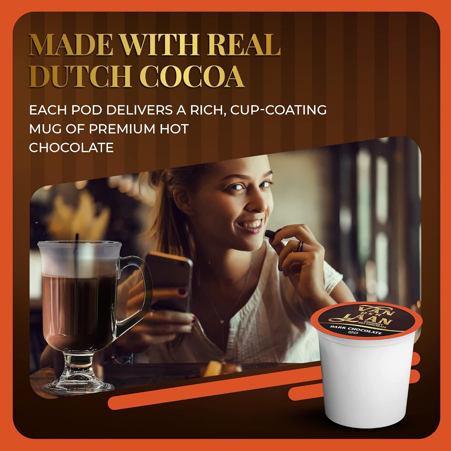 Van Der Laan Chocolate Hot Cocoa Pods, Gourmet Dutch Chocolate Assorted Variety Pack Compatible with K Cup Brewers Including 2.0, 40 Count : Grocery & Gourmet Food