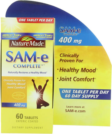 Nature Made Sam-E Complete 400 Mg. Tablet (Helps Support Healthy Mood & Joint Comfort) Value Size 60 Ct