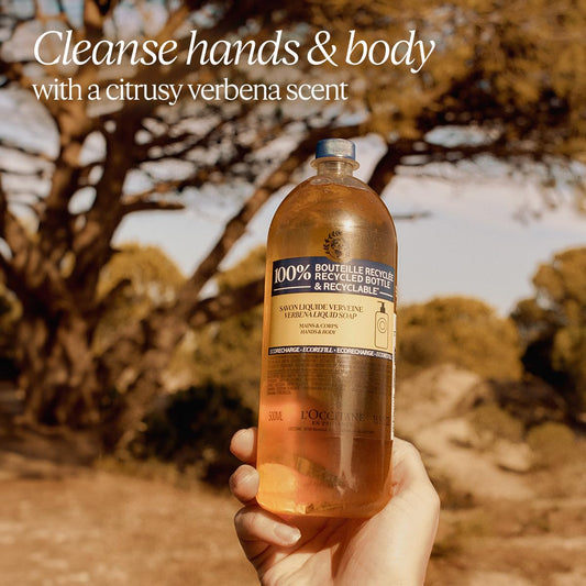 L'Occitane Shea Hands &-Body Liquid Soap: Refreshing Citrusy Aroma, Relaxing Lavender, Cleanse, Infused With Softening And Moisturizing Shea Extract, Artisanal Soap, 16.9 Fl. Oz Refill