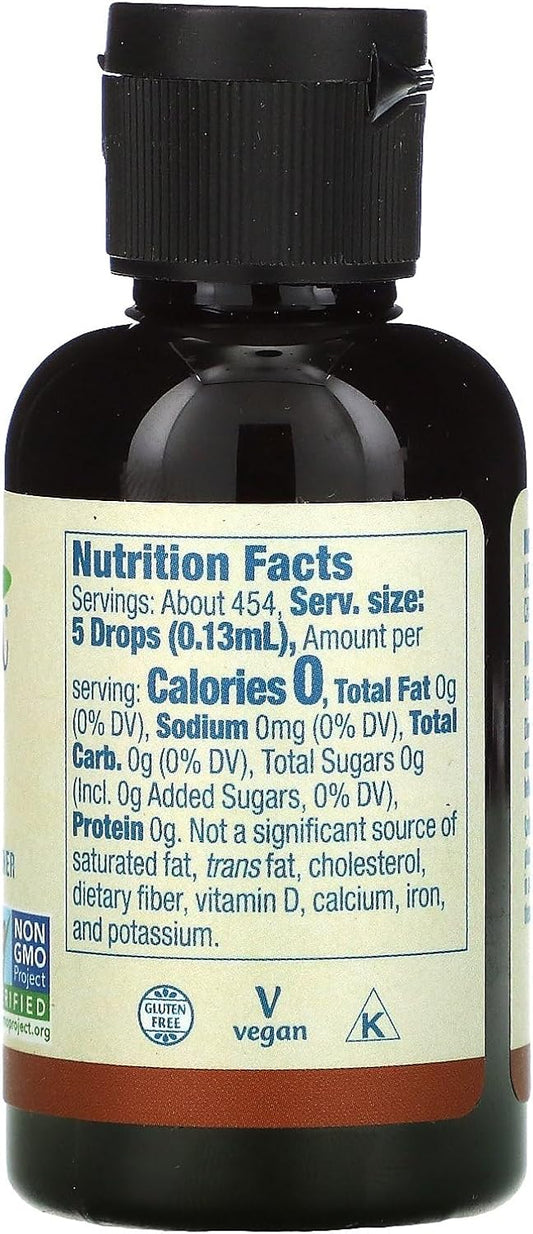 Now Foods Betterstevia Hazelnut Zero-Calorie Liquid Sweetener, Keto Friendly, Suitable For Diabetics, No Erythritol, 2-Ounce