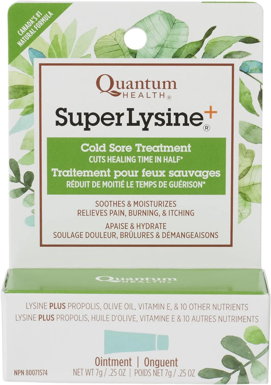 Quantum Superlysine+ Cold Sore Treatment Ointment|Relieves Pain, Burning, And Itching|Cuts Healing Time In Half|0.25 Ounce