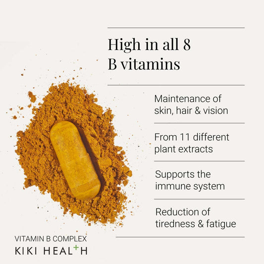 Kiki Health Plant-Based Vitamin B Complex Including B1, B2, B3, B5, B6, B7, B9, And B12 | Essential Vegan-Friendly B Vitamins For Optimal Health And Energy Support | 30 Vegi Capsules Water Extracted