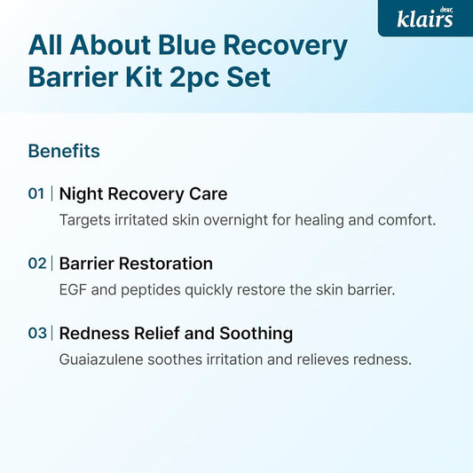 [Dearklairs] Midnight Blue Drop + Calming Cream Set, Light Texture, Sensitive Skin Friendly