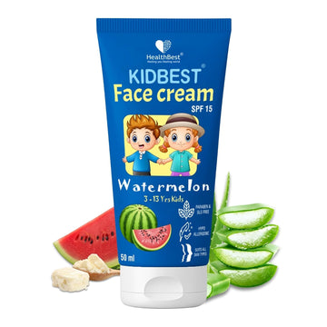 Kidbest Face Cream For Kids, Spf 15, Safe For Sensitive Skin & Unscetened, Tear, Paraben, Sls Free, Watermelon Flavor, 50Ml