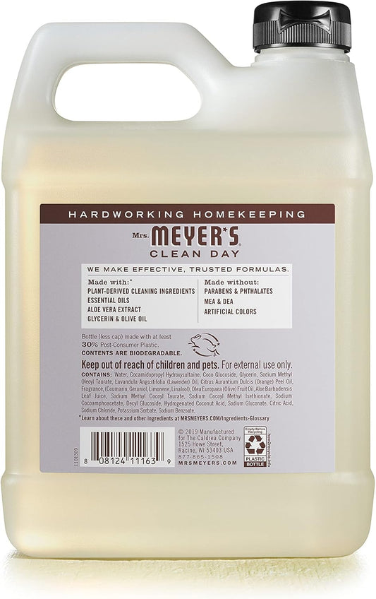 Mrs. Meyer'S Clean Day Hand Soap Refill, Made With Essential Oils, Biodegradable Formula, Lavender, 33 Fl. Oz - Pack Of 2