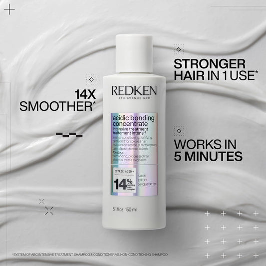 Redken Bonding Treatment For Damaged Hair Repair | Acidic Bonding Concentrate | Intensive Bonding Pre-Shampoo Hair Treatment | For Colored Hair & All Hair Types