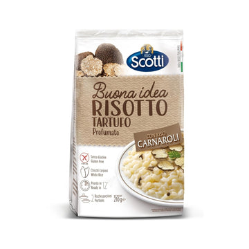 Truffle Seasoned Risotto, Riso Scotti, Carnarolli Rice, Ready Meal, Easy to Cook, Italian Seasoned Risotto, Easy Dinner Side Dish, Just Add Water and Heat, 7.4 oz, 2-3 servings