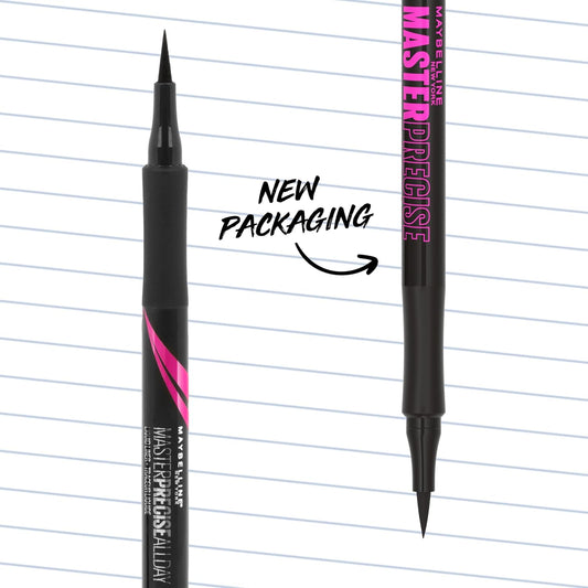 Maybelline Eyestudio Master Precise All Day Waterproof Liquid Eyeliner Makeup, Black, 1 Count (Packaging May Vary)