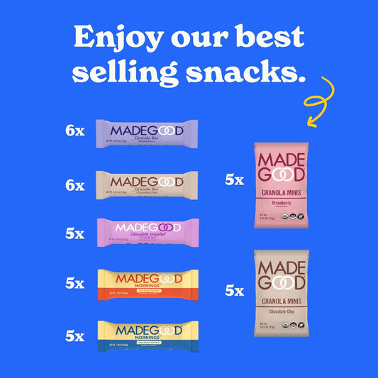 Madegood Healthy Snacks Variety Pack (37 Count) Organic Granola Bars, Granola Bites, Morning Bars