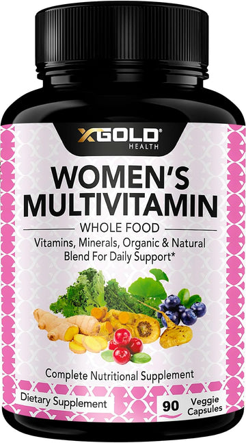Vegan Women'S Daily Multivitamin 50 Plus With Organic Wholefood Based Natural Ingredients, Ginger, Maca, Multi-Vitamin B Complex & More - Energy Support, Immune System Booster -90 Capsules