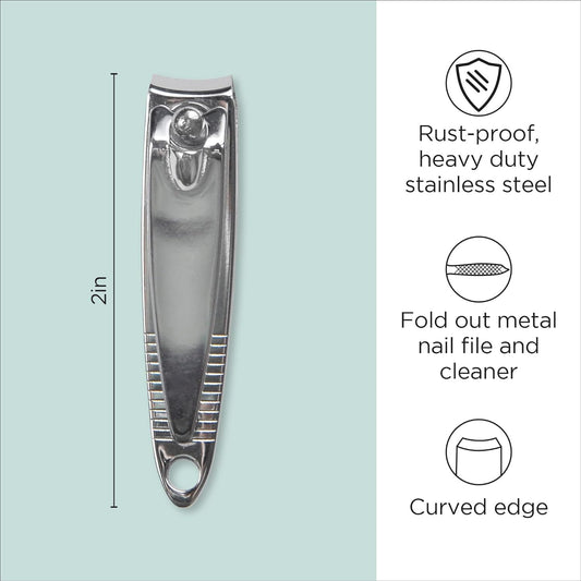 Diane D904 Stainless Steel Nail Clippers with Fold Out File - 72 Count (Pack of 1)
