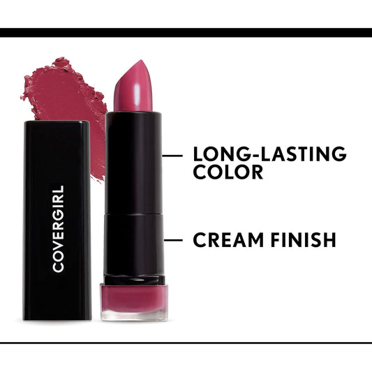 Covergirl Exhibitionist Lipstick Cream, Coquette Orchid 375, Lipstick Tube 0.123 Oz (3.5 G)