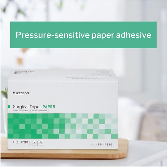 Mckesson Surgical Tape, Non-Sterile, Air Permeable Paper, 1 In X 10 Yd, 12 Count