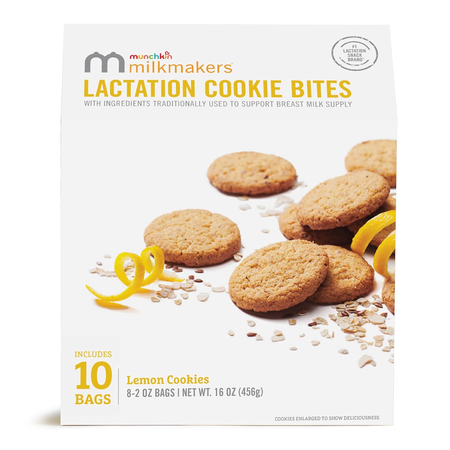 Munchkin Milkmakers Lactation Cookie Bites, Lemon Bliss, 10 Ct