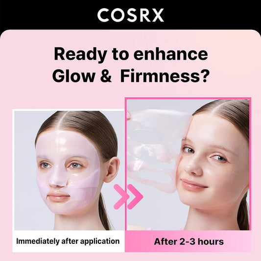 Cosrx Advanced Snail Mucin Glass Glow Hydrogel Face Masks Skincare 3 Ea, Collagen Face Mask, Travel Essentials, Overnight Face Mask, Korean Skin Care