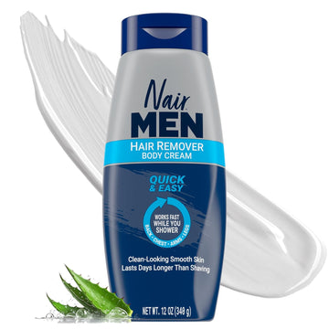 Nair Men Hair Remover Body Cream, Manscape For Smooth Skin For Days, Coarse Hair Removal, 12 Oz